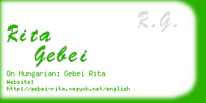 rita gebei business card